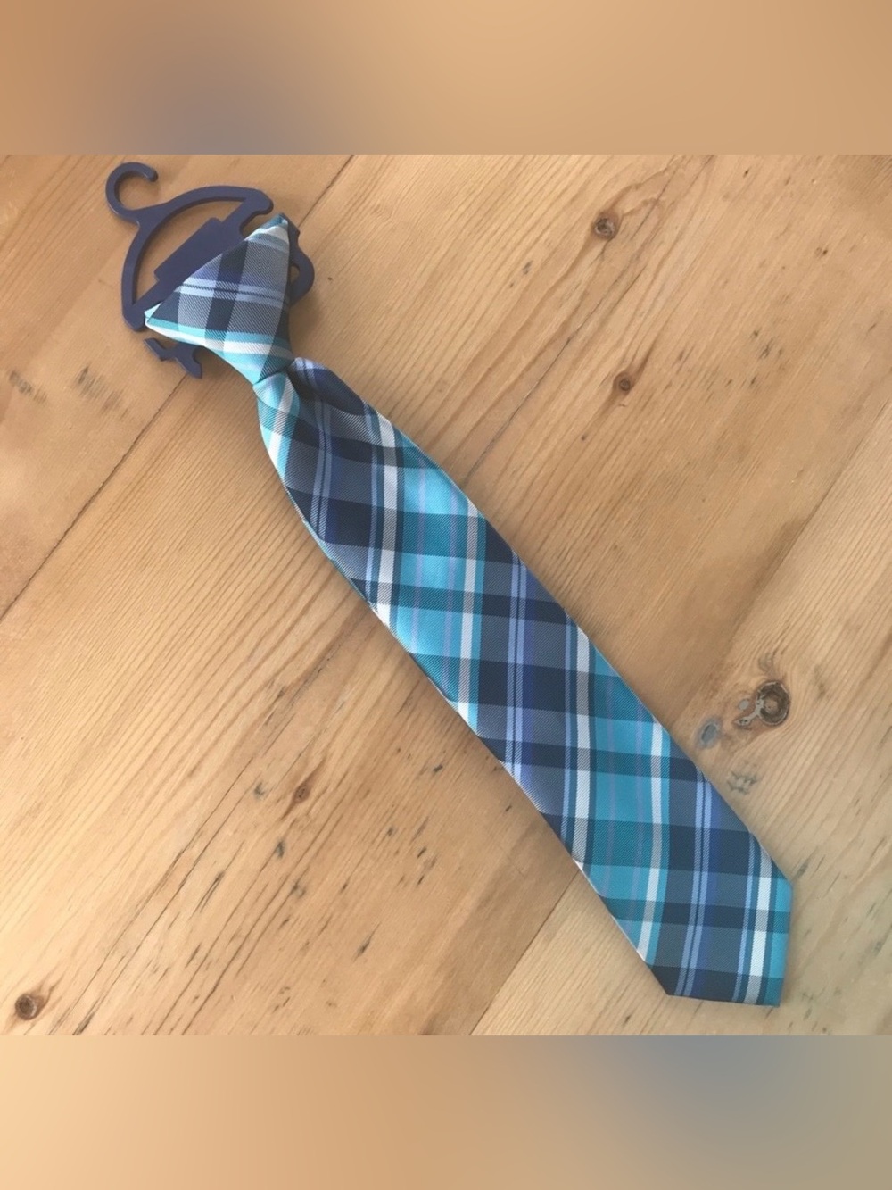Chaps NWOT Boys clip on teal blue tie